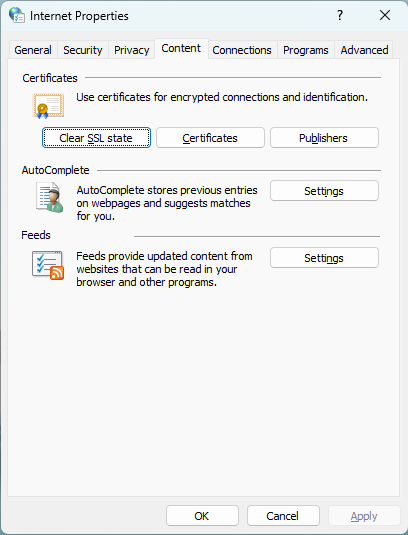 Clear SSL State