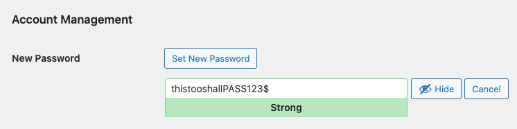 WordPress Strong Password