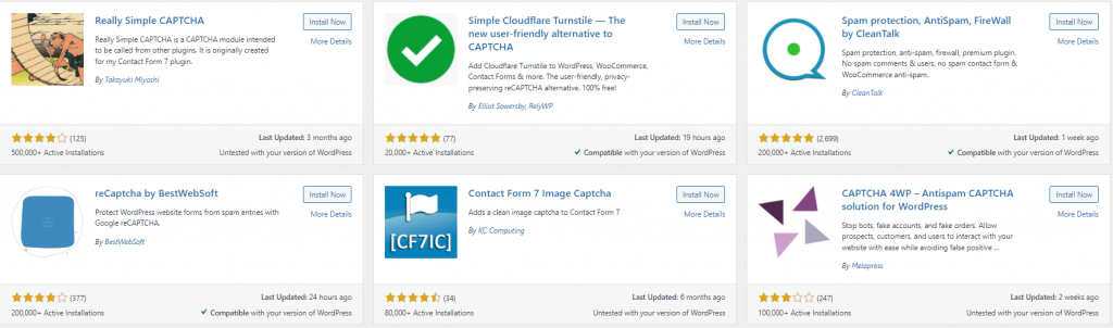 WordPress Captcha Plugins