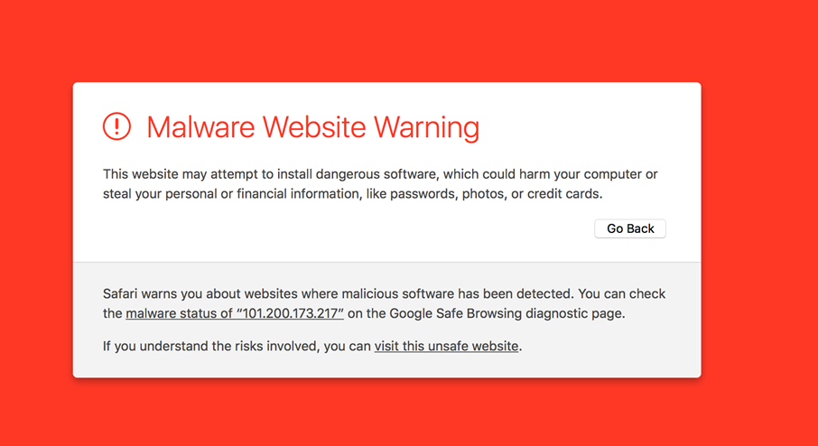 Malware Website Warning