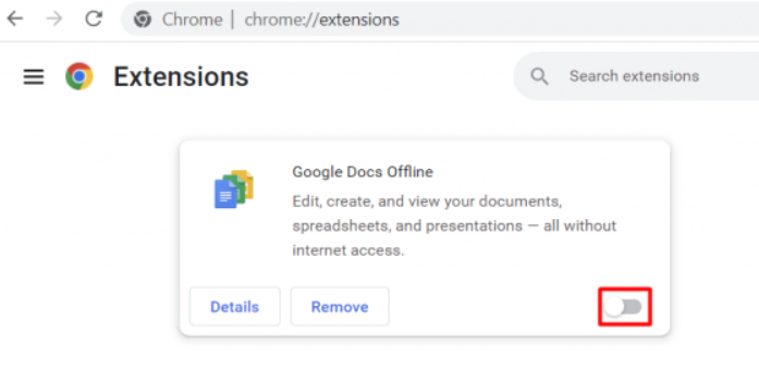 Disable Chrome Extention