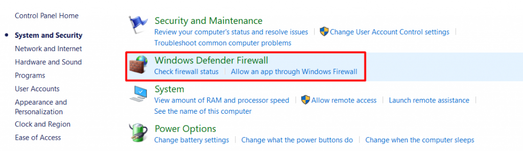 Windows Defender Firewall