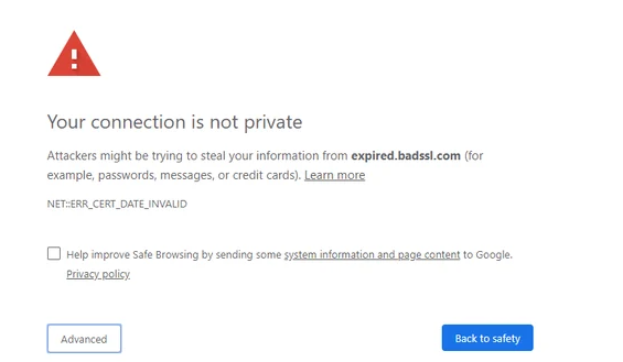 Expired SSL Certificate Error