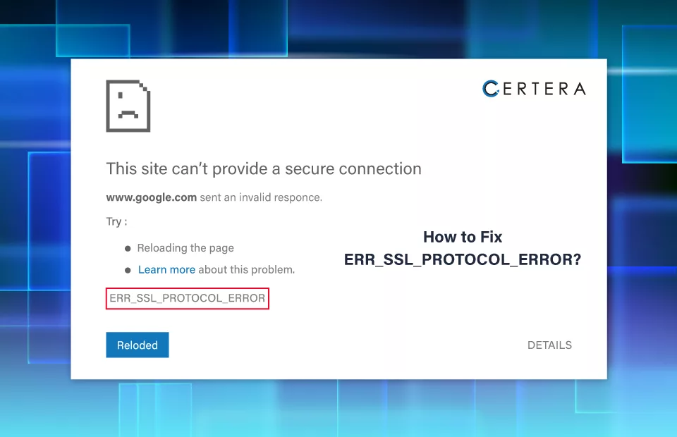 Fix Error Err_SSL_Protocol_Error
