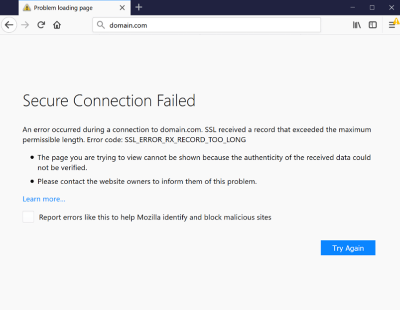 Secure Connection Failed Error